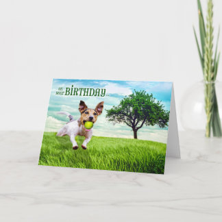 Carte pour lui sur son Anniversaire Jack Russel Terrier 