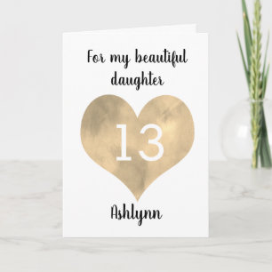 Carte Pour ma belle fille 13e anniversaire