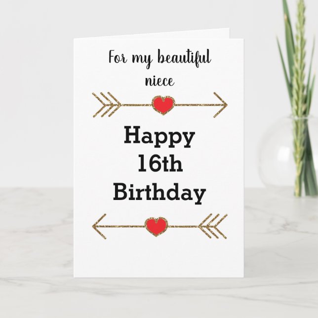 Carte Pour ma nièce 16e anniversaire (Devant)