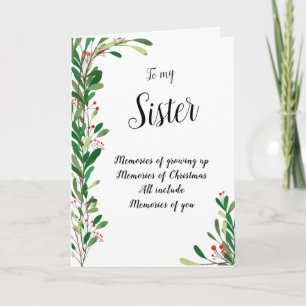 Carte Pour Ma Soeur Belle Berry Botanique Noël