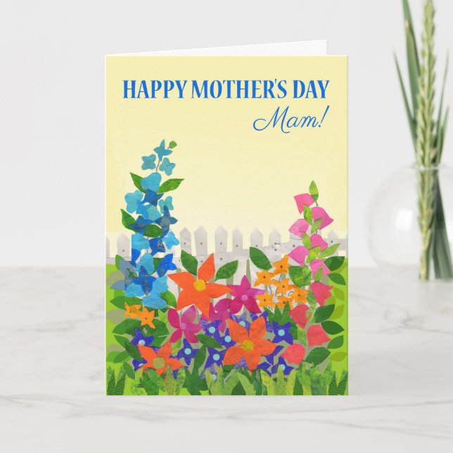 Carte Pour Mam on Mother's Day Flower Garden Card (Devant)