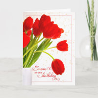 pour Maman Tulipes rouges avec Anniversaire botani