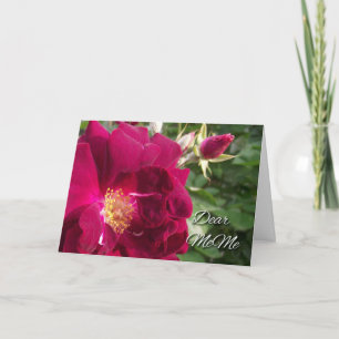 Carte Pour MeMe Grand-Parents Day Rose rouge et bourgeon
