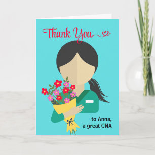 Carte Pour Merci CNA féminin avec Bouquet