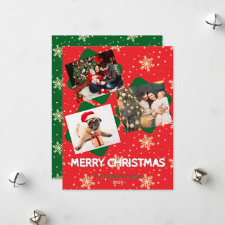 CARTE POUR MERRY NOËL ACCUEILLIR AVEC 3 PHOTOS