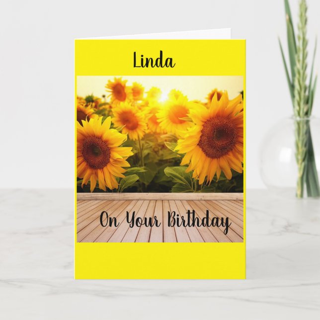 CARTE POUR MON AMI LINDA À SON ANNIVERSAIRE (Devant)