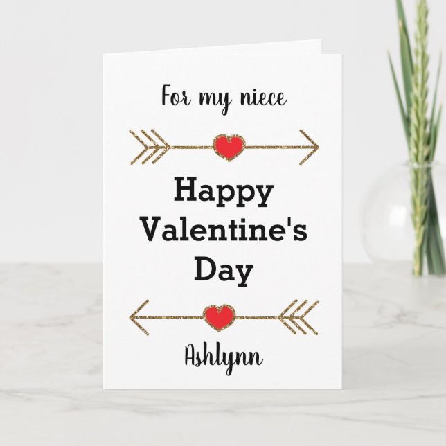 Carte Pour mon Heureuse Sainte-Valentin nièce (Devant)