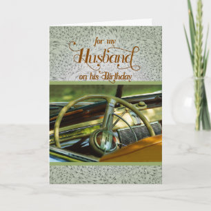 Carte Pour mon mari sur sa voiture classique d'anniversa
