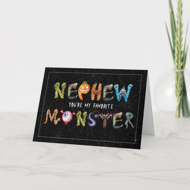 Carte pour Nephew Favori Monster Funny Halloween (Devant)