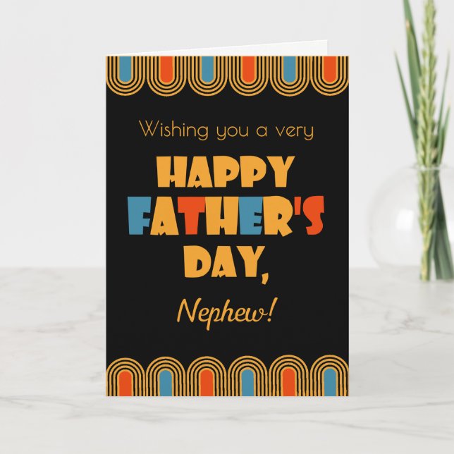 Carte Pour Nephew Fête des pères Art déco Style sur Noir (Devant)