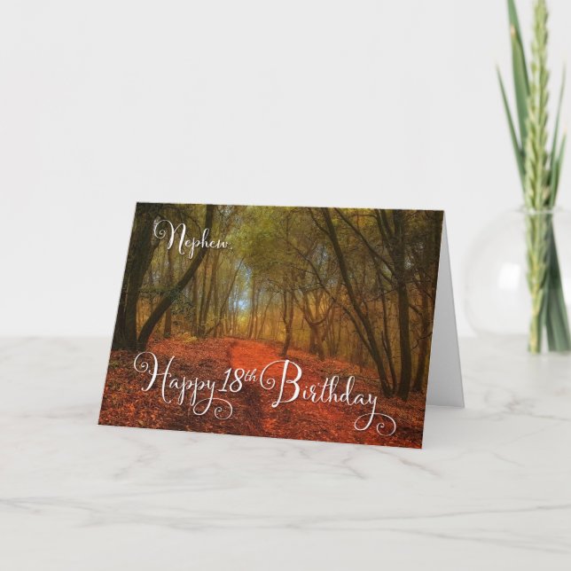 Carte pour Nephew Woodland Path 18th Birthday (Devant)