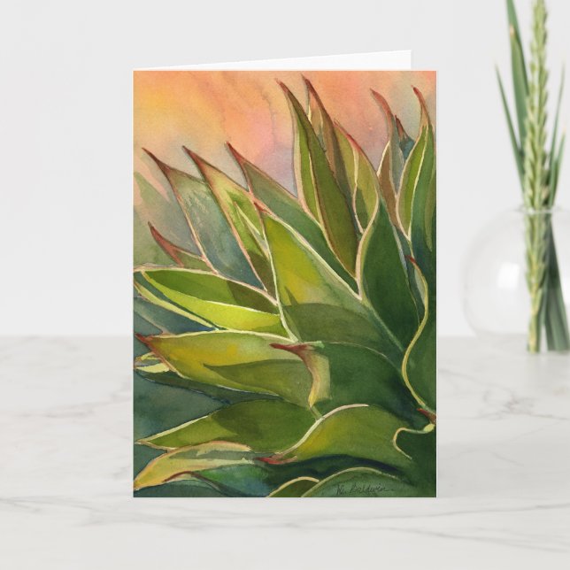 Carte pour notes aquarelle Agave (Devant)