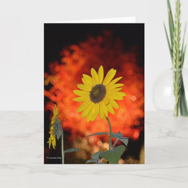 Carte pour notes avec le tournesol (Devant)