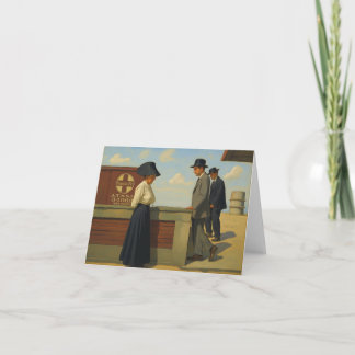 Carte pour notes avec l'image Vintage d'une gare