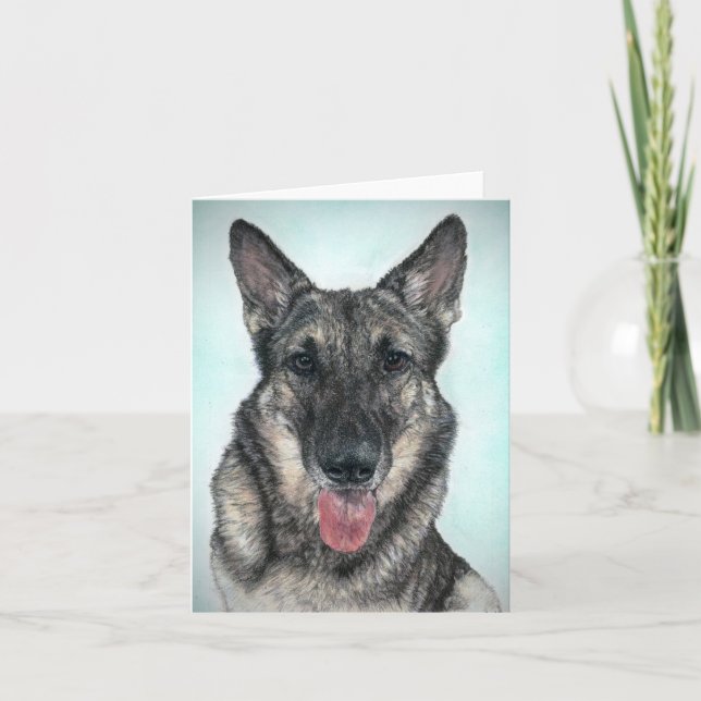 Carte pour notes blanc allemand Shepherd (Devant)