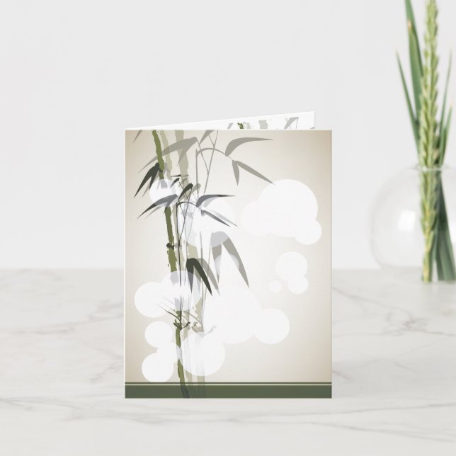 Carte pour notes blanc bambou (Devant)