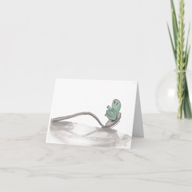 Carte pour notes blanc chaire et cuillère (Devant)