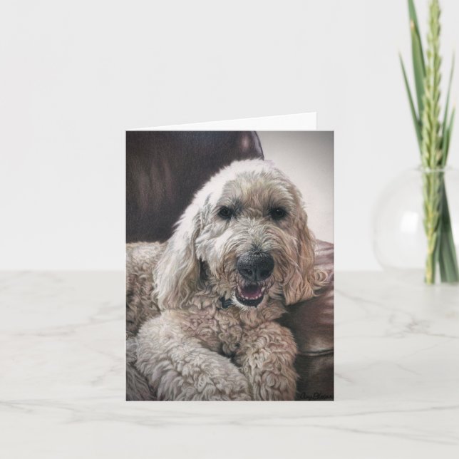 Carte pour notes blanc chien Doodle chien (Devant)