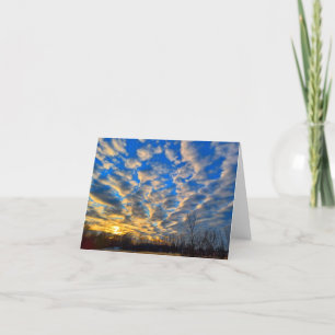 Carte pour notes blanc couché de soleil d'hiver. 