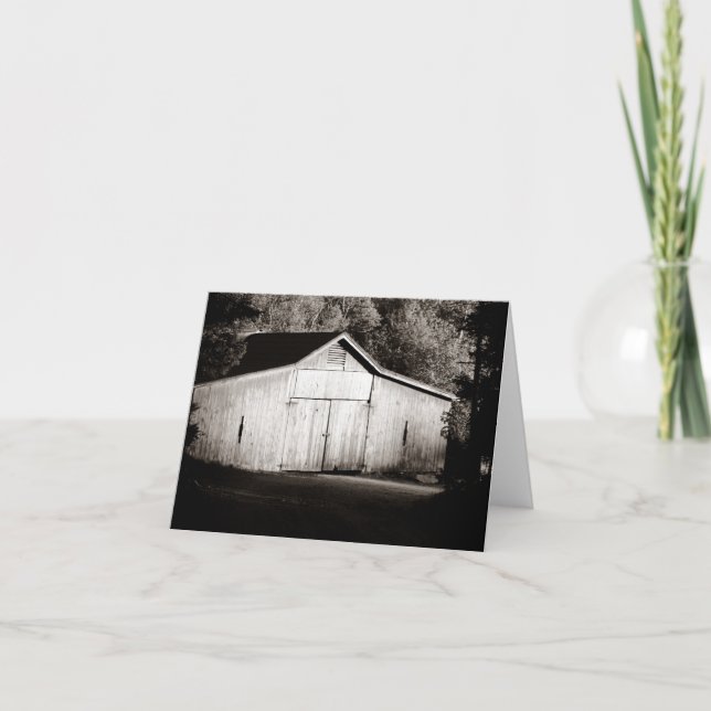 Carte pour notes blanc de la grange rustique (Devant)