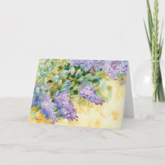 Carte pour notes blanc Lilacs III