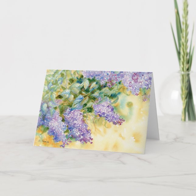 Carte pour notes blanc Lilacs III (Devant)