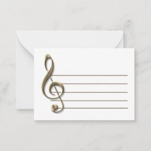 Carte pour notes blanc Pale Gold Treble