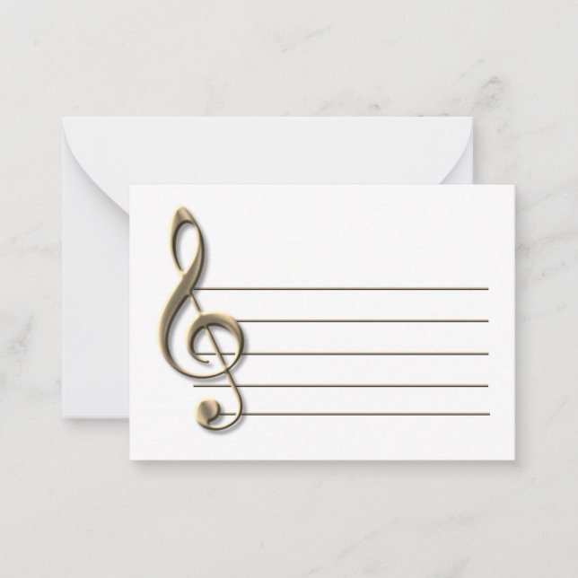 Carte pour notes blanc Pale Gold Treble (Devant)