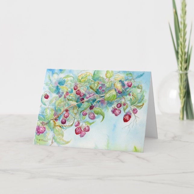 Carte pour notes blanc Raspberries II (Devant)