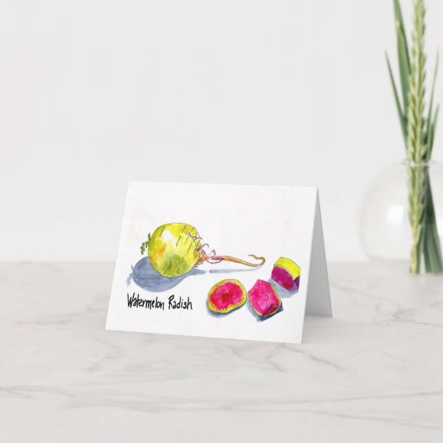 Carte pour notes blanc Watermelon Radish (Devant)