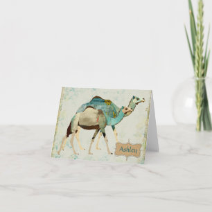 Carte pour notes bleu rêveur de chameaux