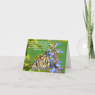 CARTE POUR NOTES, BOUTTERFLY SUR FLEURS "LE BONHEU