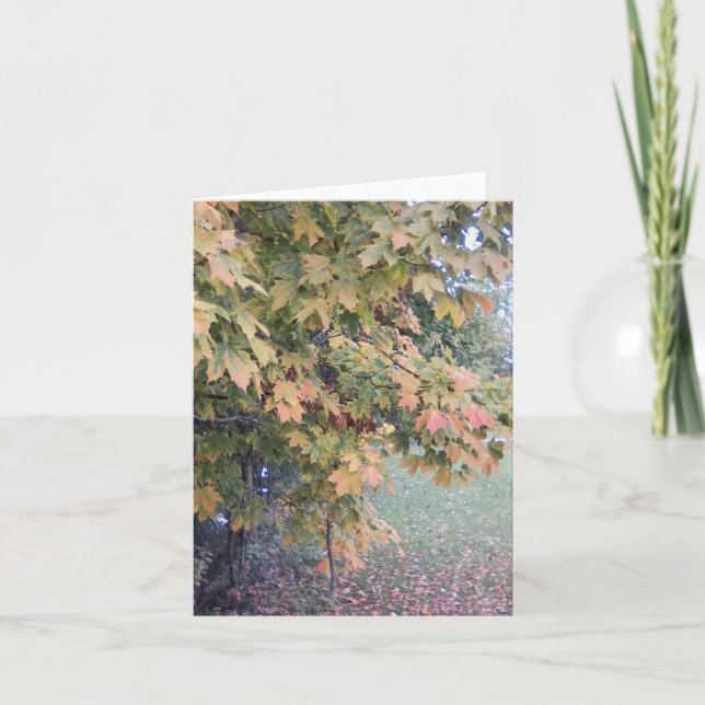 Carte pour notes brumeux de jour d'automne (Devant)