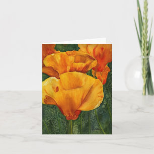Carte pour notes California Poppies