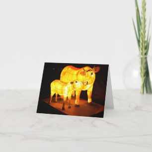 Carte pour notes chinois des vaches de la fête des
