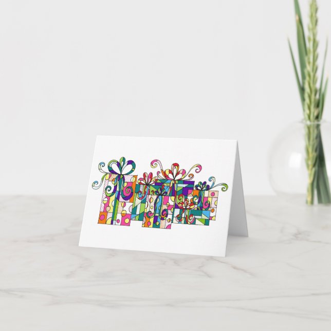 Carte pour notes coloré de cadeaux (Devant)