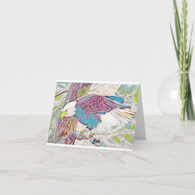 Carte pour notes d'aigle blanc à l'intérieur (Devant)