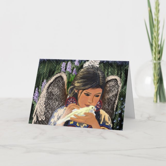 Carte pour notes d'ange de Natif américain (Devant)