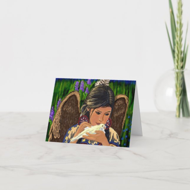 Carte pour notes d'ange de Natif américain (Devant)