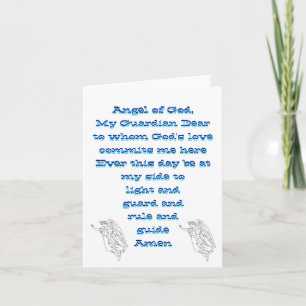 Carte pour notes d'ange gardien