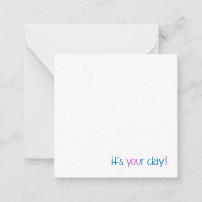 Carte pour notes d'anniversaire (Devant)