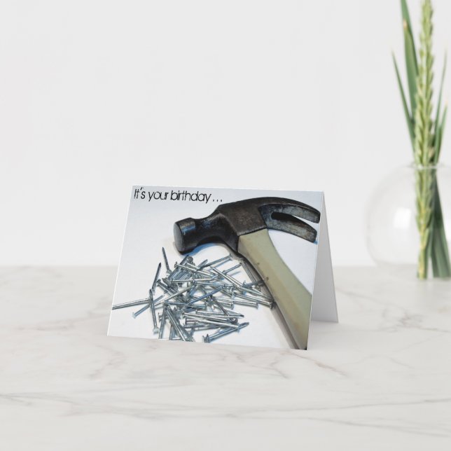 Carte pour notes d'anniversaire martelé et cloué (Devant)