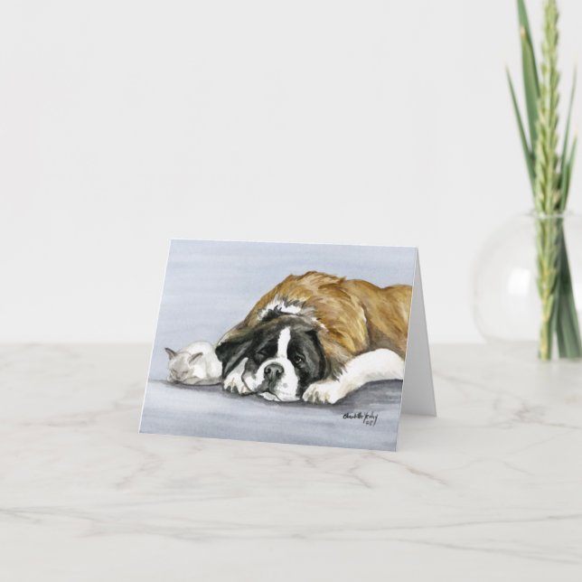 carte pour notes d'art de chien "Saint Bernard and (Devant)