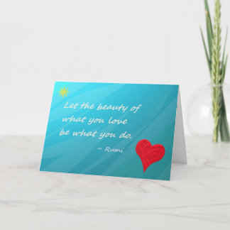 Carte pour notes d'art de la citation de Rumi