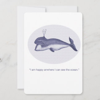Carte pour notes de baleine vintage, papier : Matt