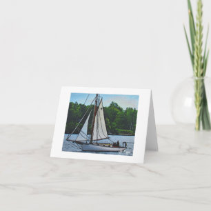 Carte pour notes de bateau d'art textile