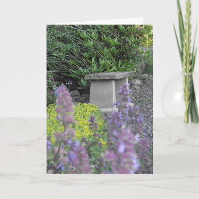 Carte pour notes de blanc de banc de jardin (Devant)