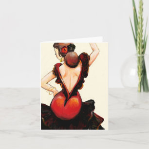 Carte pour notes de blanc de danseur de flamenco