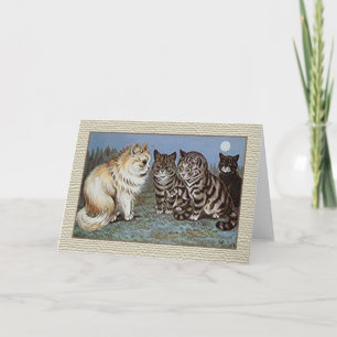 Carte pour notes de chat de Louis Wain, chats de
