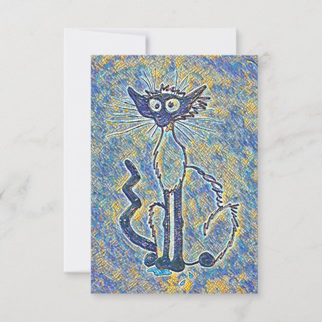 Carte pour notes de chat effilé (Devant)